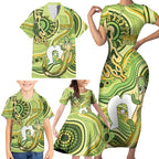 2026 NAIDOC Week 50 Years Deadly Family Matching Short Sleeve Bodycon Dress and Hawaiian Shirt Flows of Time