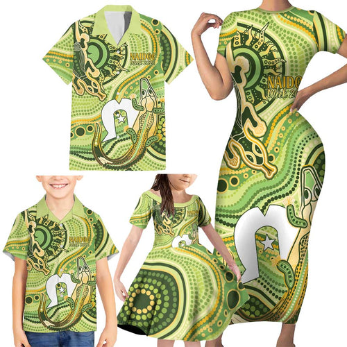 2026 NAIDOC Week 50 Years Deadly Family Matching Short Sleeve Bodycon Dress and Hawaiian Shirt Flows of Time