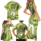 2026 NAIDOC Week 50 Years Deadly Family Matching Short Sleeve Bodycon Dress and Hawaiian Shirt Flows of Time