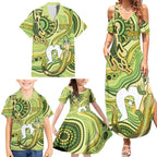 2026 NAIDOC Week 50 Years Deadly Family Matching Summer Maxi Dress and Hawaiian Shirt Flows of Time