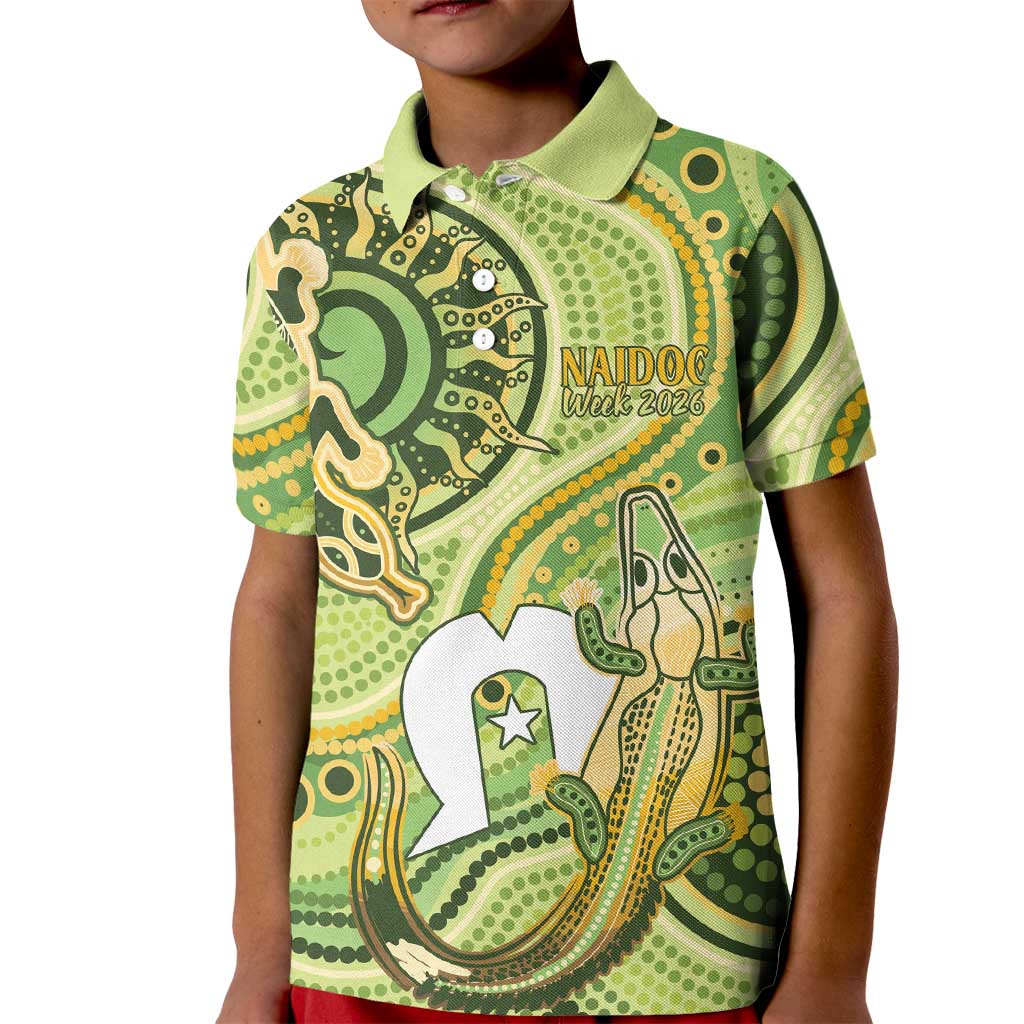 2026 NAIDOC Week 50 Years Deadly Kid Polo Shirt Flows of Time