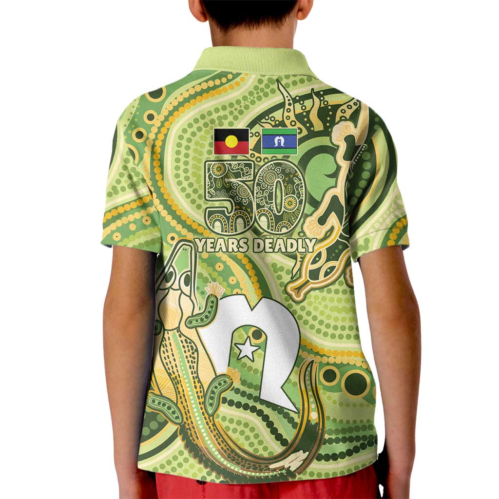 2026 NAIDOC Week 50 Years Deadly Kid Polo Shirt Flows of Time