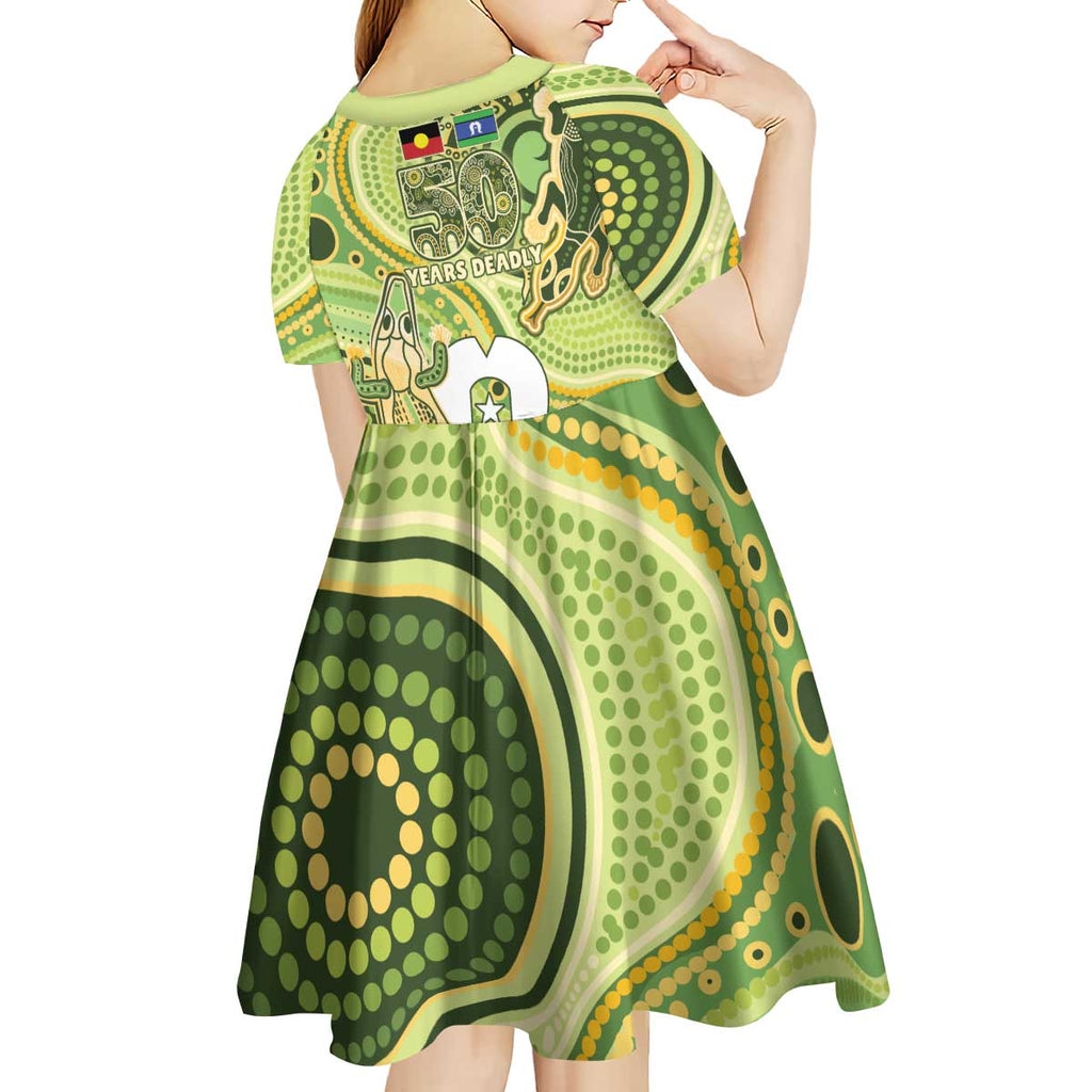 2026 NAIDOC Week 50 Years Deadly Kid Short Sleeve Dress Flows of Time