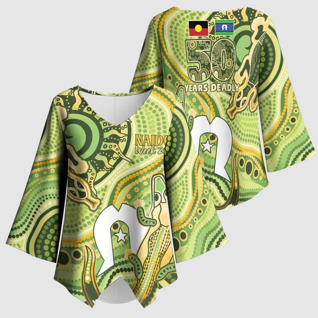 2026 NAIDOC Week 50 Years Deadly Kimono Sleeve Blouse Flows of Time