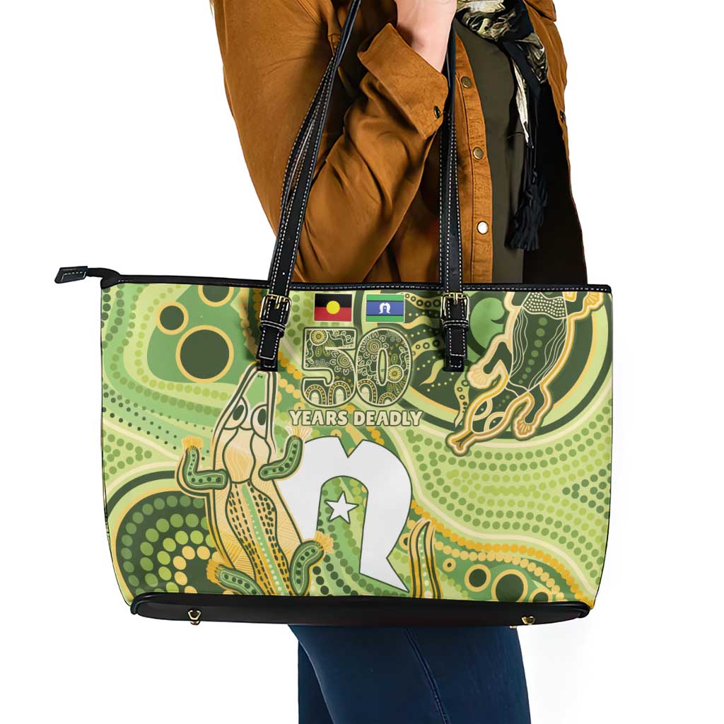 2026 NAIDOC Week 50 Years Deadly Leather Tote Bag Flows of Time