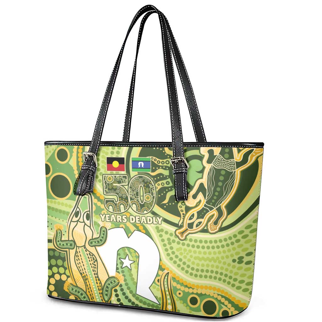 2026 NAIDOC Week 50 Years Deadly Leather Tote Bag Flows of Time