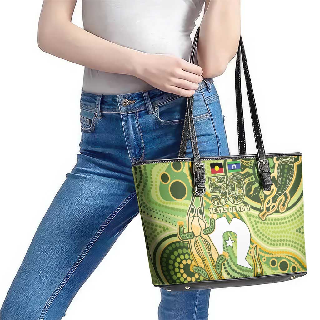 2026 NAIDOC Week 50 Years Deadly Leather Tote Bag Flows of Time
