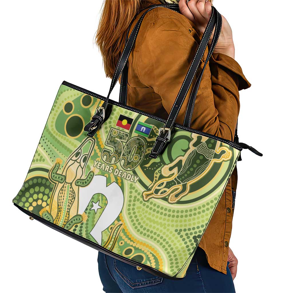 2026 NAIDOC Week 50 Years Deadly Leather Tote Bag Flows of Time