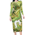 2026 NAIDOC Week 50 Years Deadly Long Sleeve Bodycon Dress Flows of Time