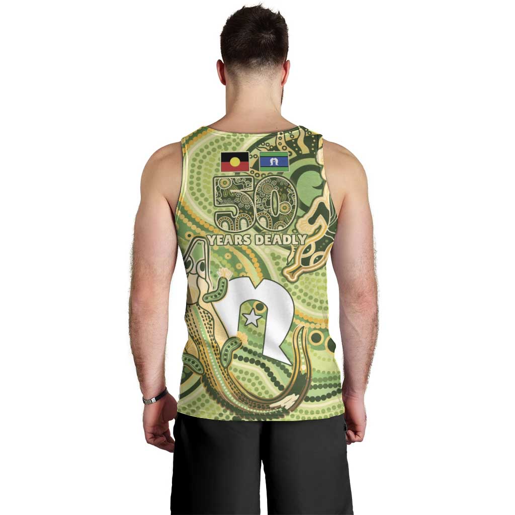 2026 NAIDOC Week 50 Years Deadly Men Tank Top Flows of Time