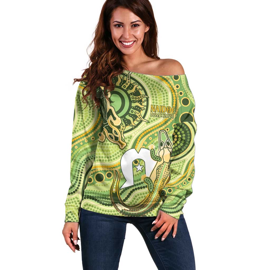 2026 NAIDOC Week 50 Years Deadly Off Shoulder Sweater Flows of Time
