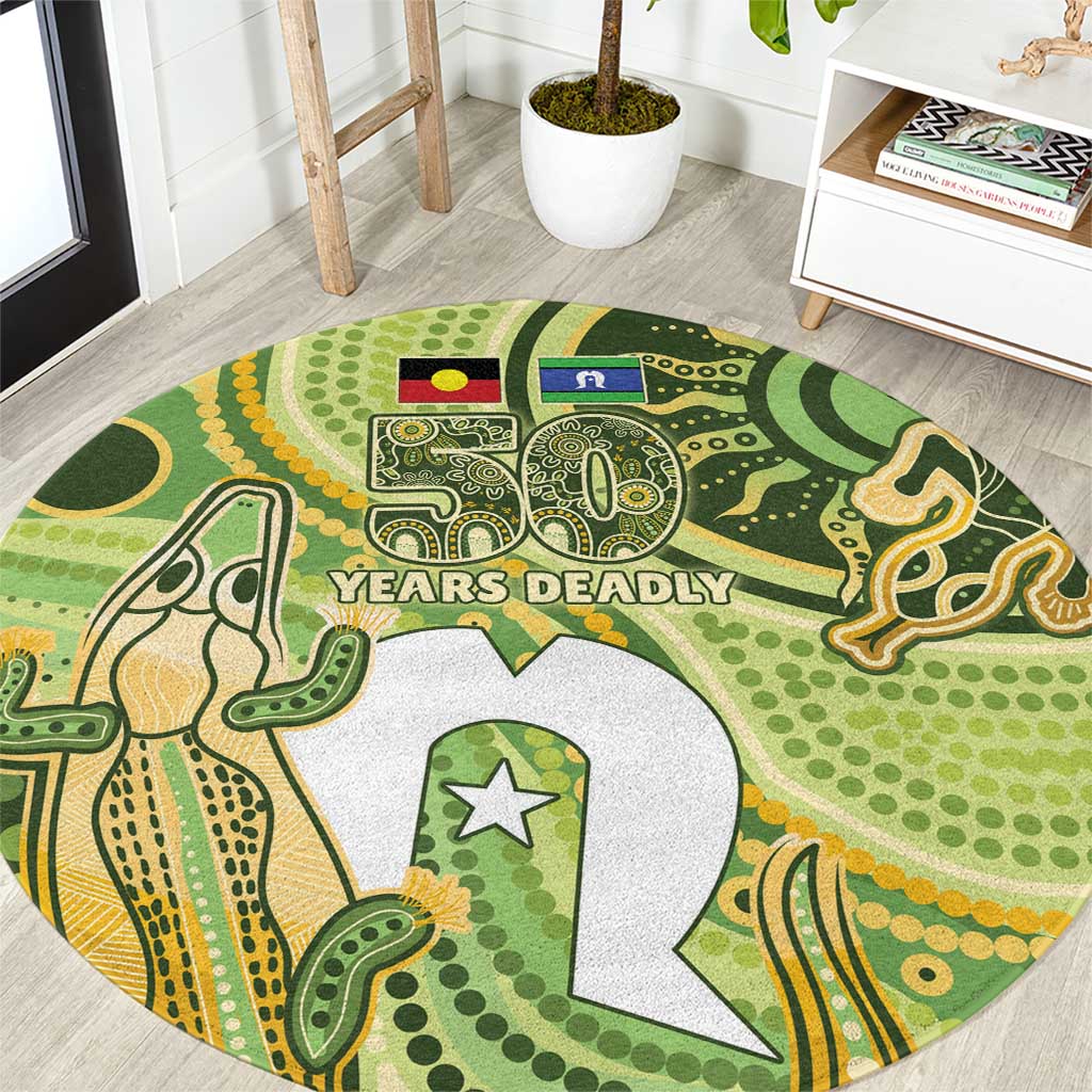 2026 NAIDOC Week 50 Years Deadly Round Carpet Flows of Time