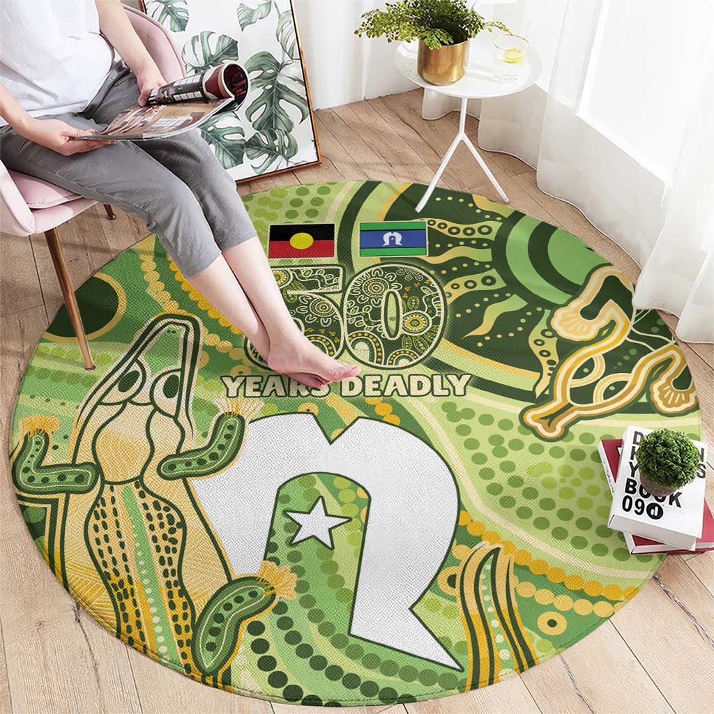2026 NAIDOC Week 50 Years Deadly Round Carpet Flows of Time