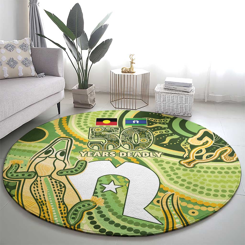 2026 NAIDOC Week 50 Years Deadly Round Carpet Flows of Time