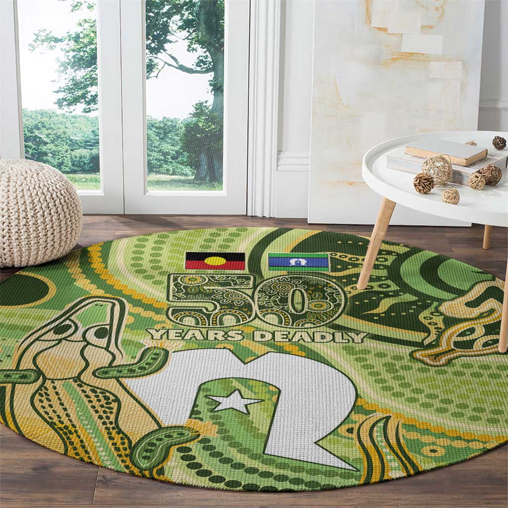 2026 NAIDOC Week 50 Years Deadly Round Carpet Flows of Time
