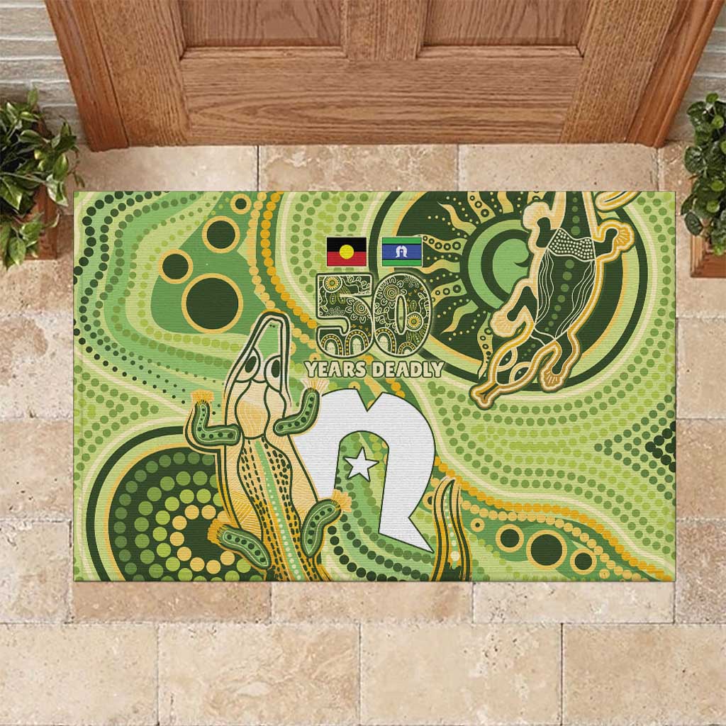 2026 NAIDOC Week 50 Years Deadly Rubber Doormat Flows of Time