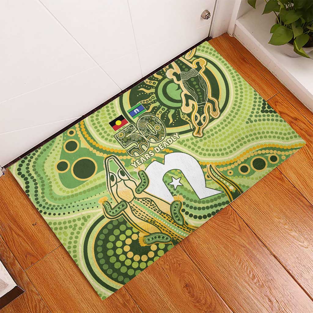 2026 NAIDOC Week 50 Years Deadly Rubber Doormat Flows of Time
