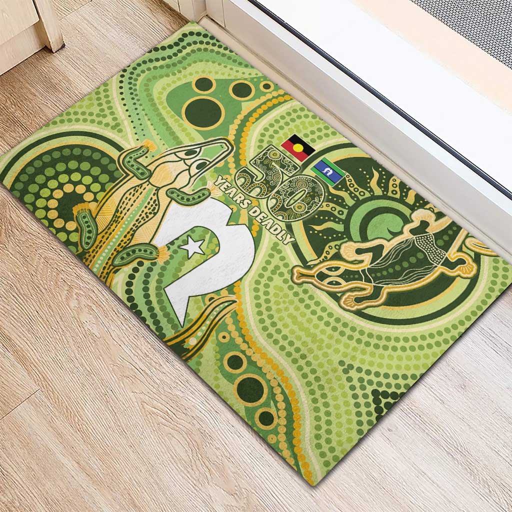 2026 NAIDOC Week 50 Years Deadly Rubber Doormat Flows of Time