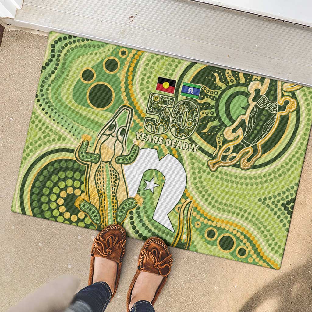 2026 NAIDOC Week 50 Years Deadly Rubber Doormat Flows of Time