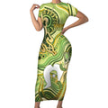 2026 NAIDOC Week 50 Years Deadly Short Sleeve Bodycon Dress Flows of Time