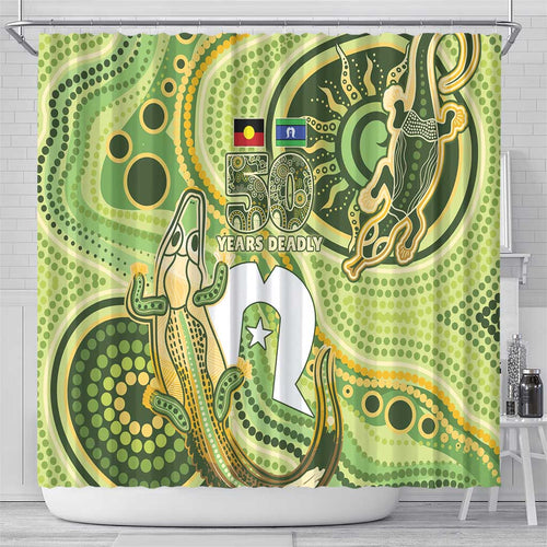 2026 NAIDOC Week 50 Years Deadly Shower Curtain Flows of Time