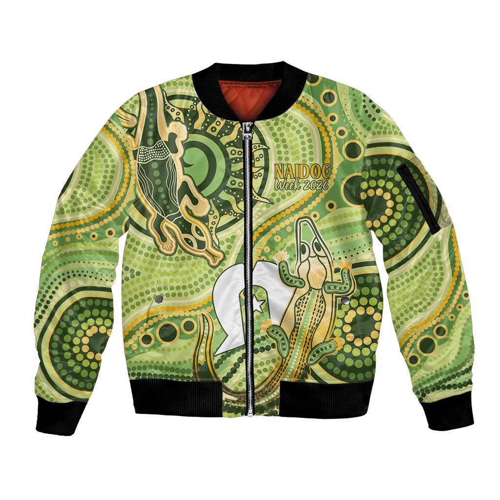 2026 NAIDOC Week 50 Years Deadly Sleeve Zip Bomber Jacket Flows of Time