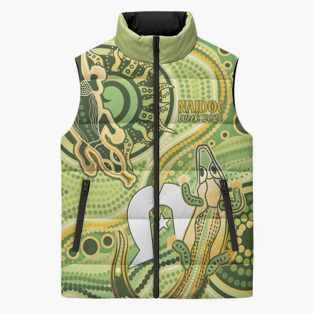 2026 NAIDOC Week 50 Years Deadly Sleeveless Puffer Jacket Flows of Time
