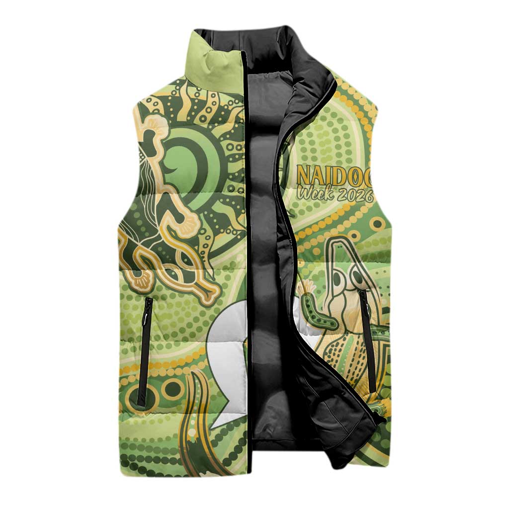 2026 NAIDOC Week 50 Years Deadly Sleeveless Puffer Jacket Flows of Time