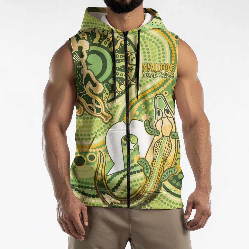 2026 NAIDOC Week 50 Years Deadly Sleeveless Zip Hoodie Flows of Time