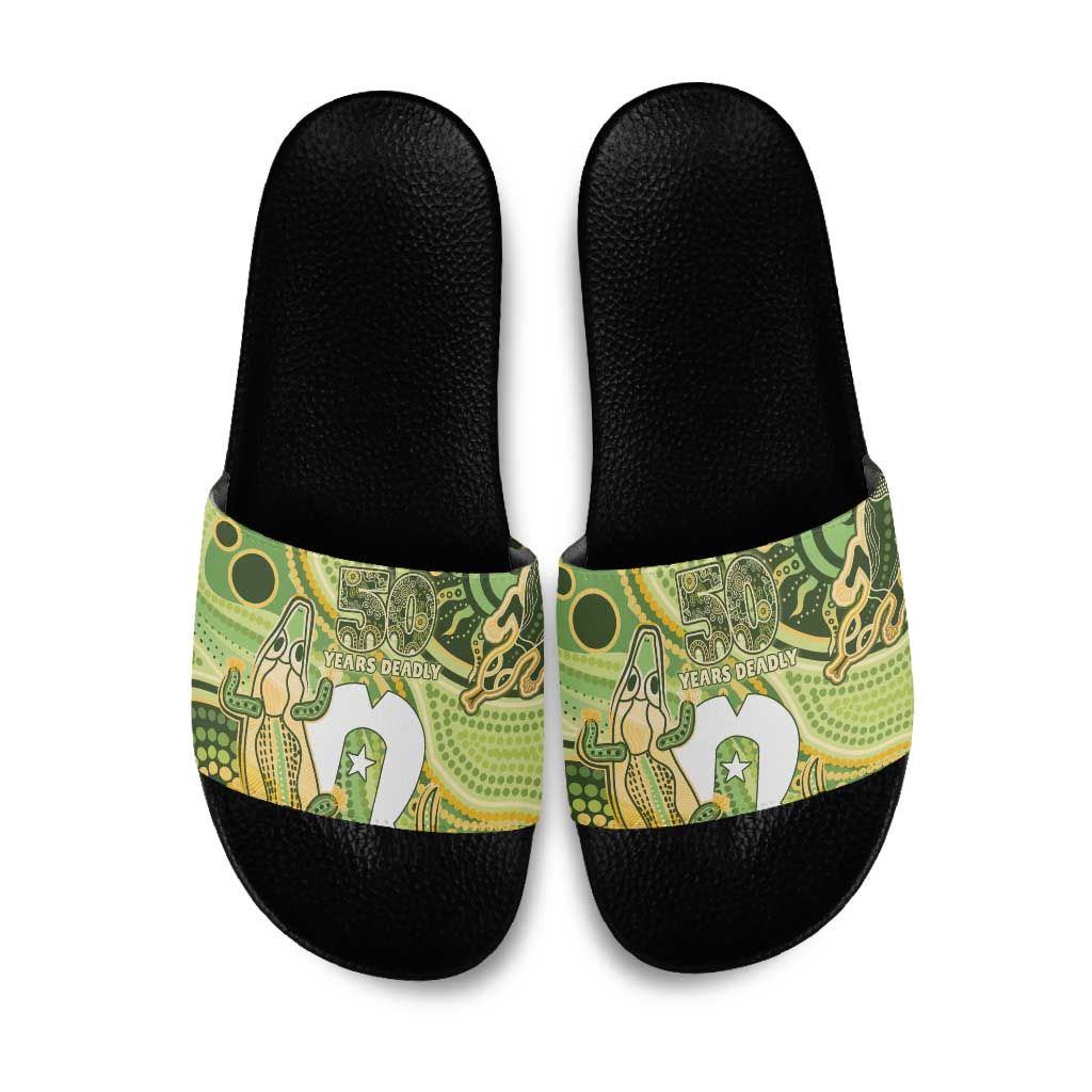 2026 NAIDOC Week 50 Years Deadly Slide Sandals Flows of Time