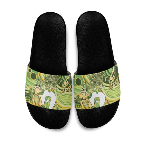 2026 NAIDOC Week 50 Years Deadly Slide Sandals Flows of Time