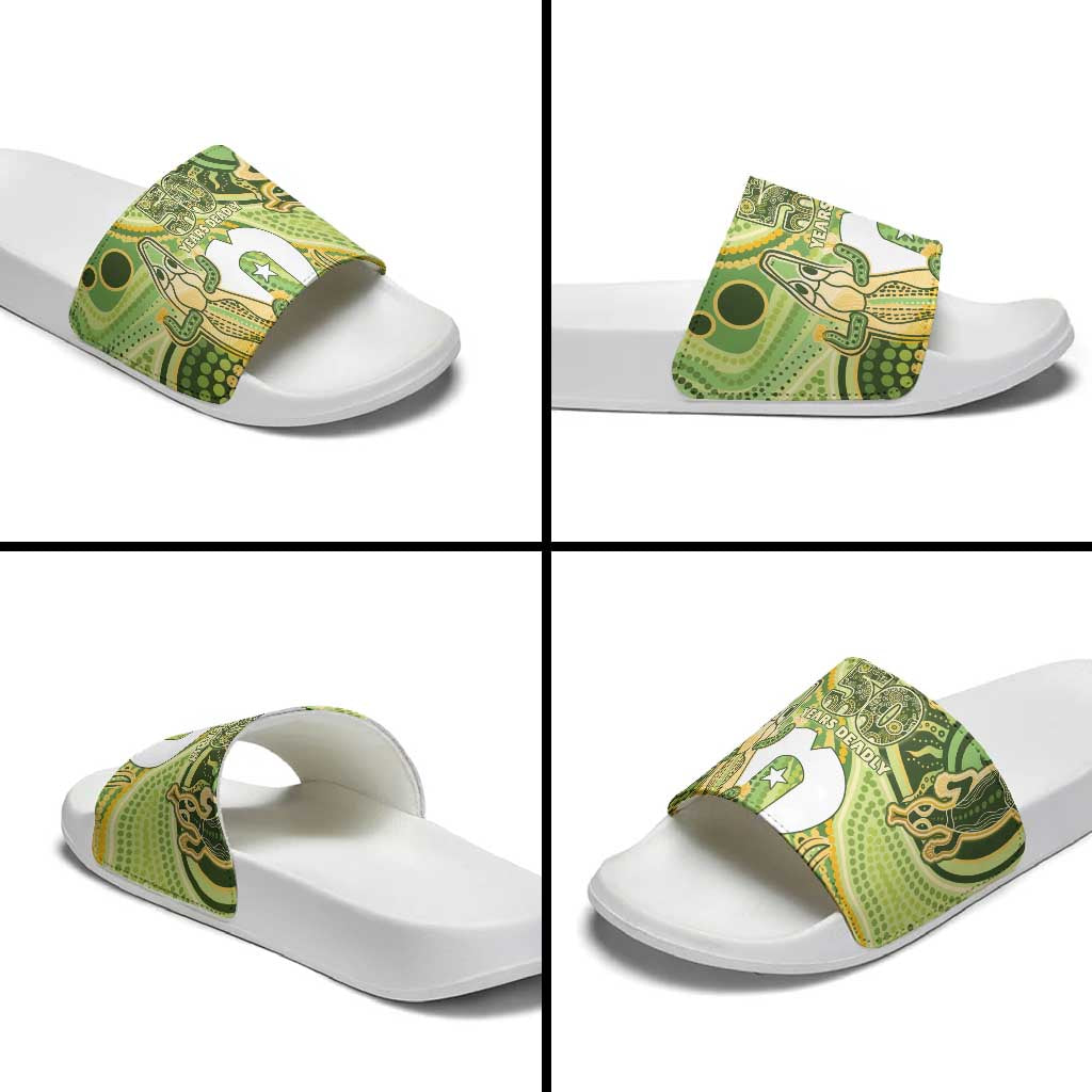 2026 NAIDOC Week 50 Years Deadly Slide Sandals Flows of Time