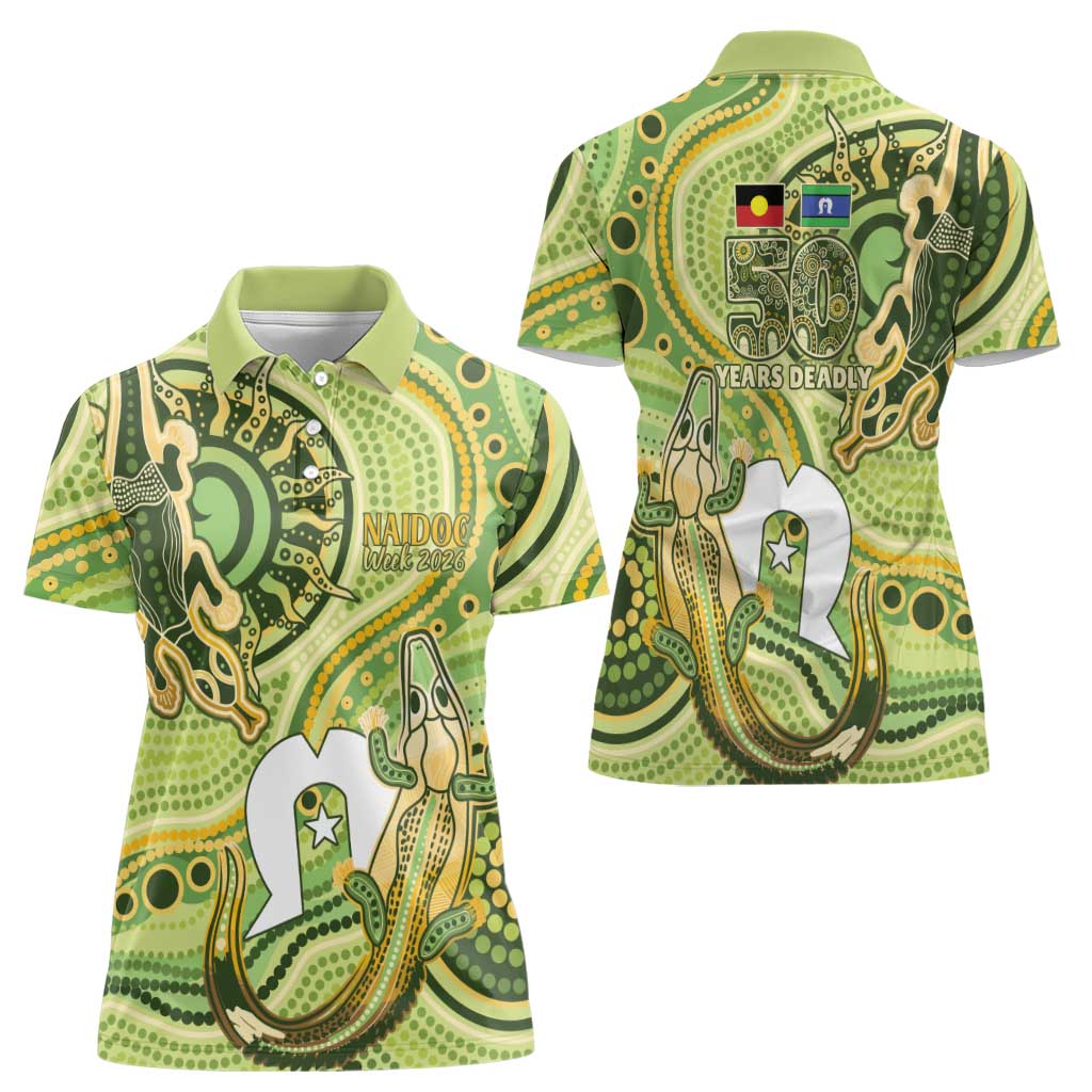 2026 NAIDOC Week 50 Years Deadly Women Polo Shirt Flows of Time