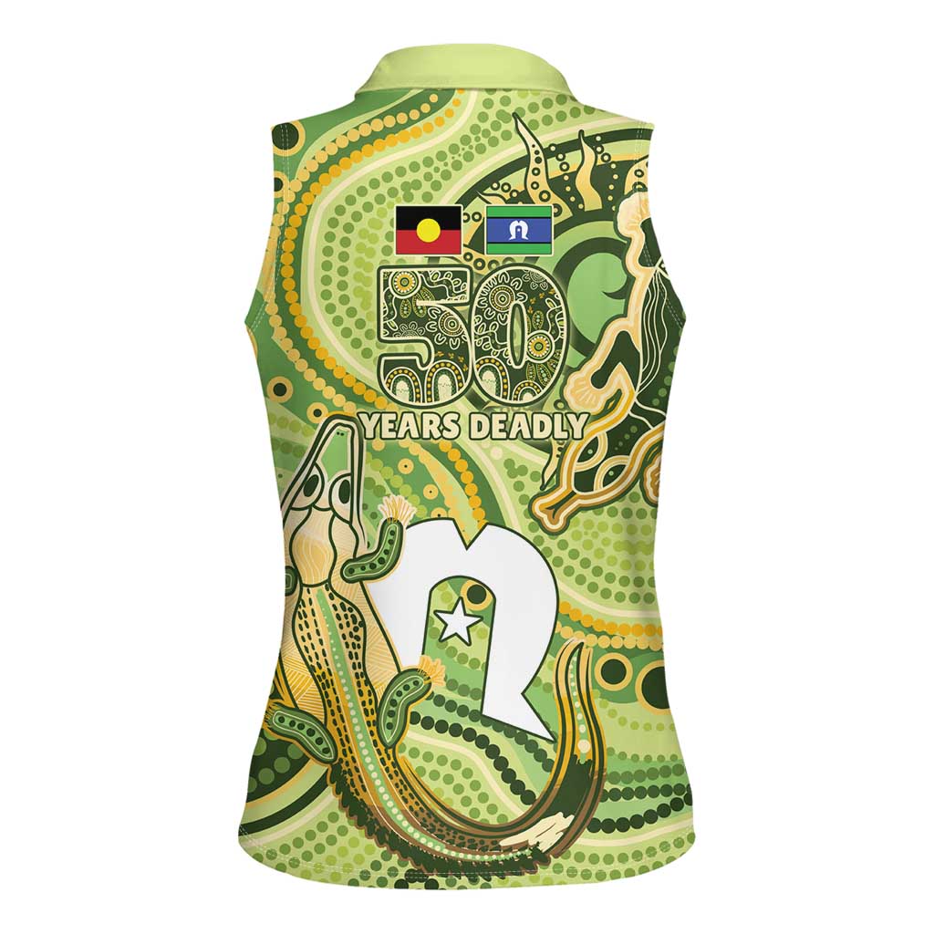 2026 NAIDOC Week 50 Years Deadly Women Sleeveless Polo Shirt Flows of Time