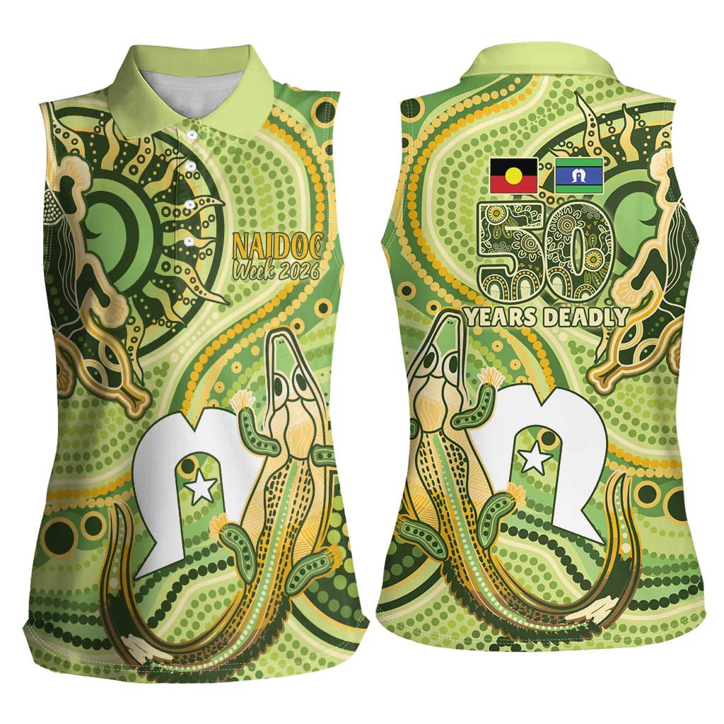 2026 NAIDOC Week 50 Years Deadly Women Sleeveless Polo Shirt Flows of Time