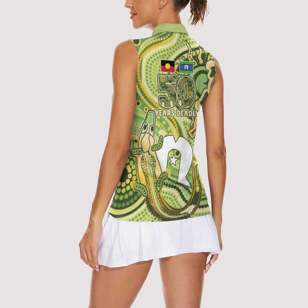 2026 NAIDOC Week 50 Years Deadly Women Sleeveless Polo Shirt Flows of Time