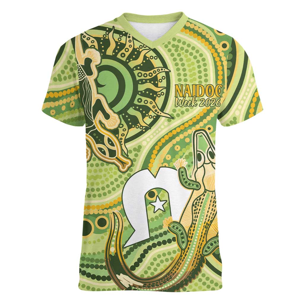 2026 NAIDOC Week 50 Years Deadly Women V-Neck T-Shirt Flows of Time