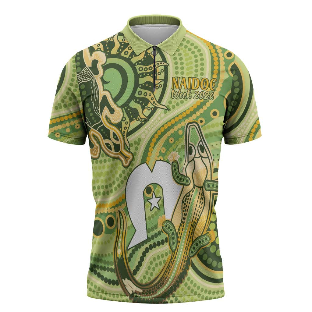 2026 NAIDOC Week 50 Years Deadly Zipper Polo Shirt Flows of Time