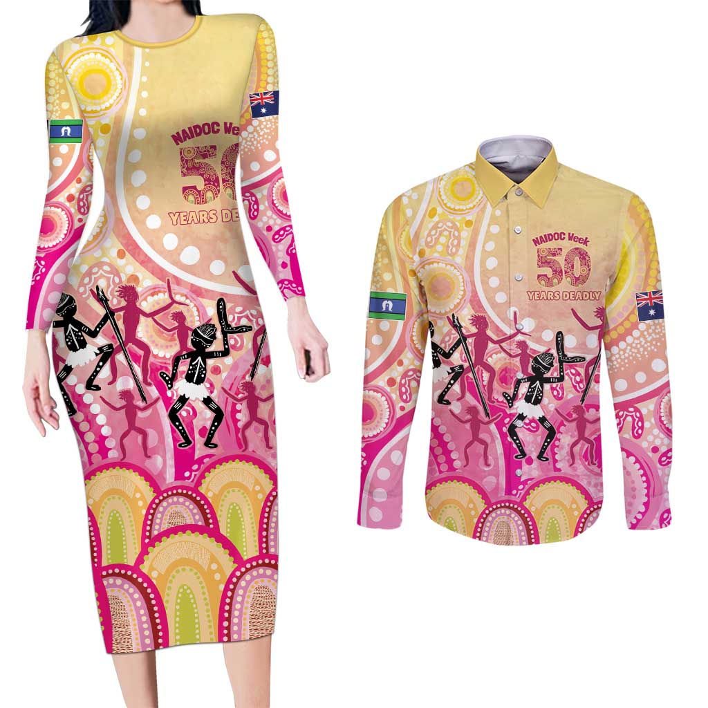 NAIDOC Week 2026 Indigenous Personalized Couples Matching Long Sleeve Bodycon Dress and Long Sleeve Button Shirt