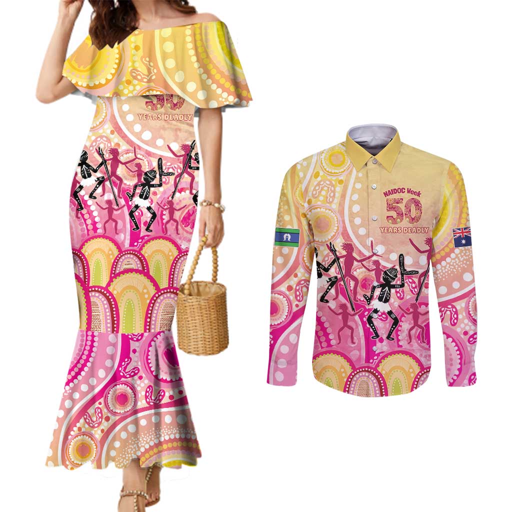 NAIDOC Week 2026 Indigenous Personalized Couples Matching Mermaid Dress and Long Sleeve Button Shirt