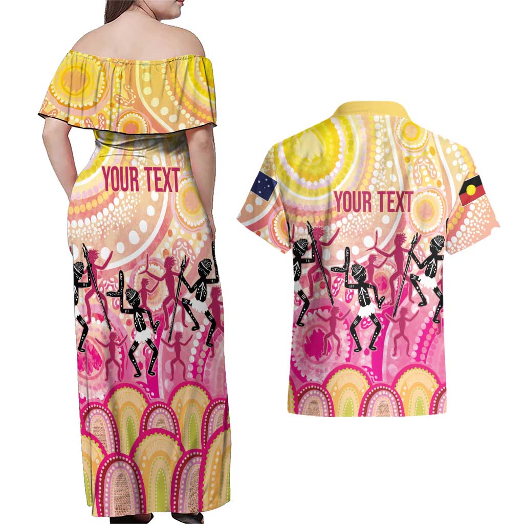 NAIDOC Week 2026 Indigenous Personalized Couples Matching Off Shoulder Maxi Dress and Hawaiian Shirt