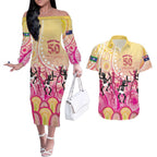 NAIDOC Week 2026 Indigenous Personalized Couples Matching Off The Shoulder Long Sleeve Dress and Hawaiian Shirt