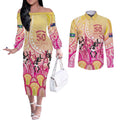 NAIDOC Week 2026 Indigenous Personalized Couples Matching Off The Shoulder Long Sleeve Dress and Long Sleeve Button Shirt