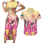 NAIDOC Week 2026 Indigenous Personalized Couples Matching Short Sleeve Bodycon Dress and Hawaiian Shirt
