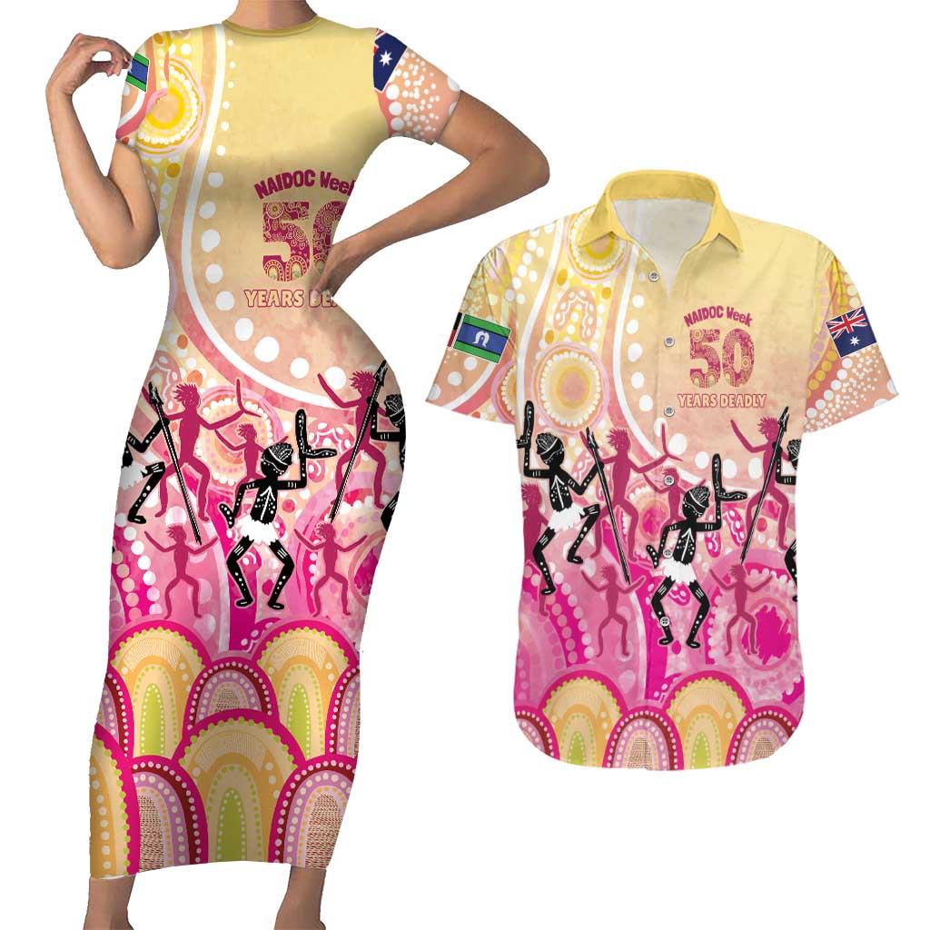 NAIDOC Week 2026 Indigenous Personalized Couples Matching Short Sleeve Bodycon Dress and Hawaiian Shirt