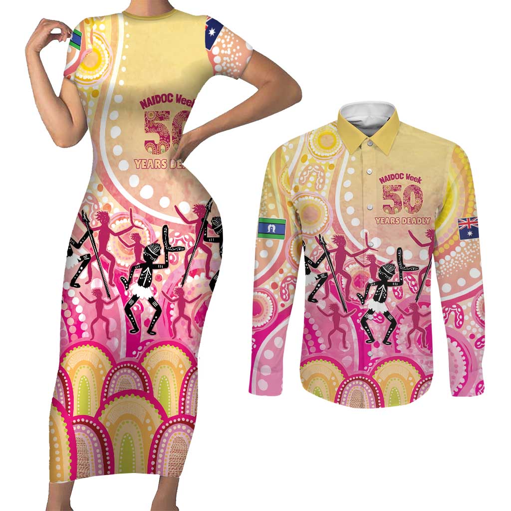 NAIDOC Week 2026 Indigenous Personalized Couples Matching Short Sleeve Bodycon Dress and Long Sleeve Button Shirt