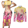 NAIDOC Week 2026 Indigenous Personalized Couples Matching Short Sleeve Bodycon Dress and Long Sleeve Button Shirt