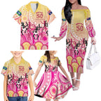 NAIDOC Week 2026 Indigenous Personalized Family Matching Off The Shoulder Long Sleeve Dress and Hawaiian Shirt
