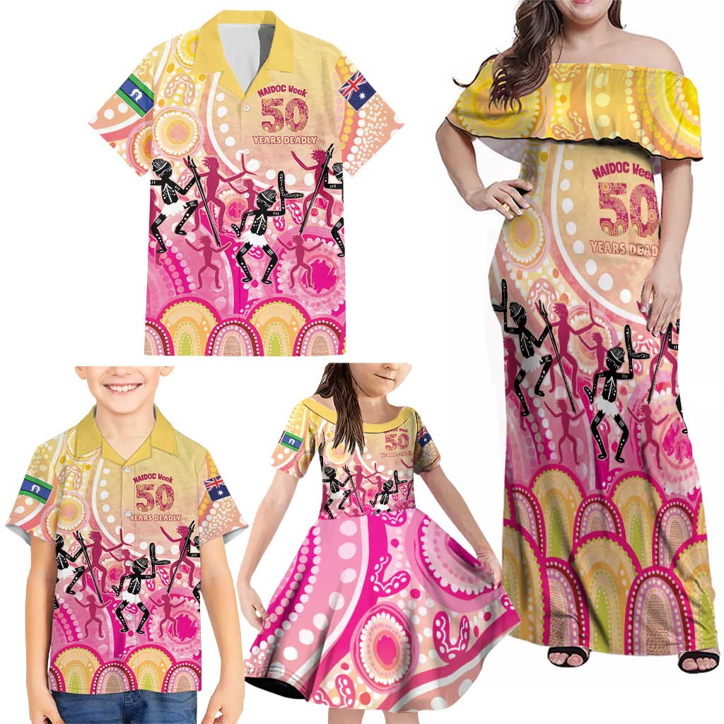 NAIDOC Week 2026 Indigenous Personalized Family Matching Off Shoulder Maxi Dress and Hawaiian Shirt