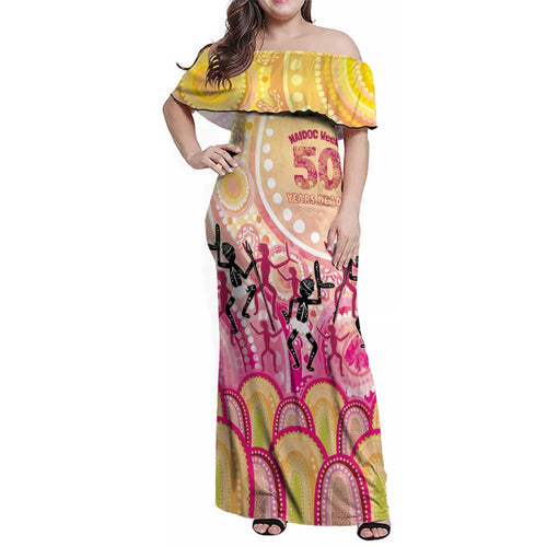 NAIDOC Week 2026 Indigenous Personalized Family Matching Off Shoulder Maxi Dress and Hawaiian Shirt